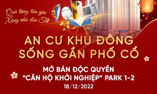 Đất Xanh Miền Bắc mở bán 50 căn hộ “khởi nghiệp” tại tòa Park 1,2 - Eurowindow River Park 