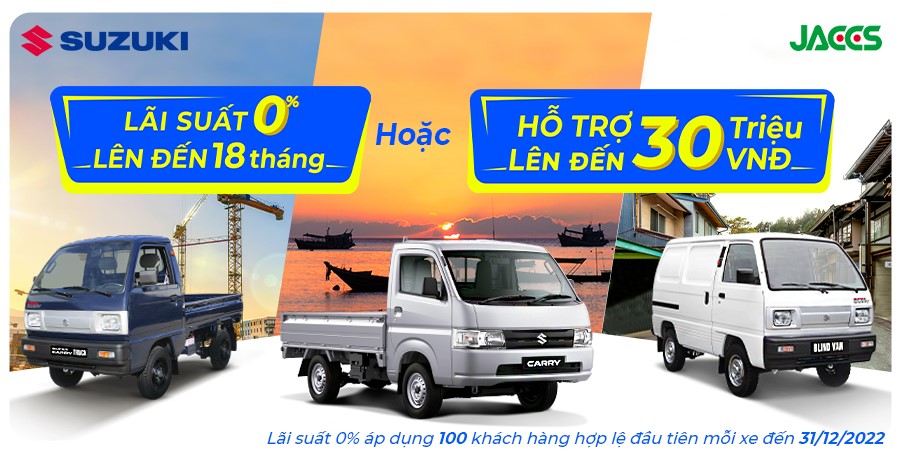 Chương trình ưu đãi tháng 12 dành cho khách hàng mua xe tải nhẹ Suzuki Carry.