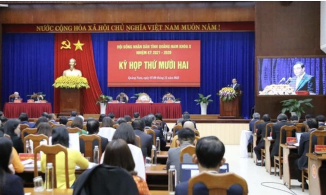 Quang cảnh kỳ họp thứ 12 HĐND tỉnh Quảng Nam khóa X, nhiệm kỳ 2021-2026