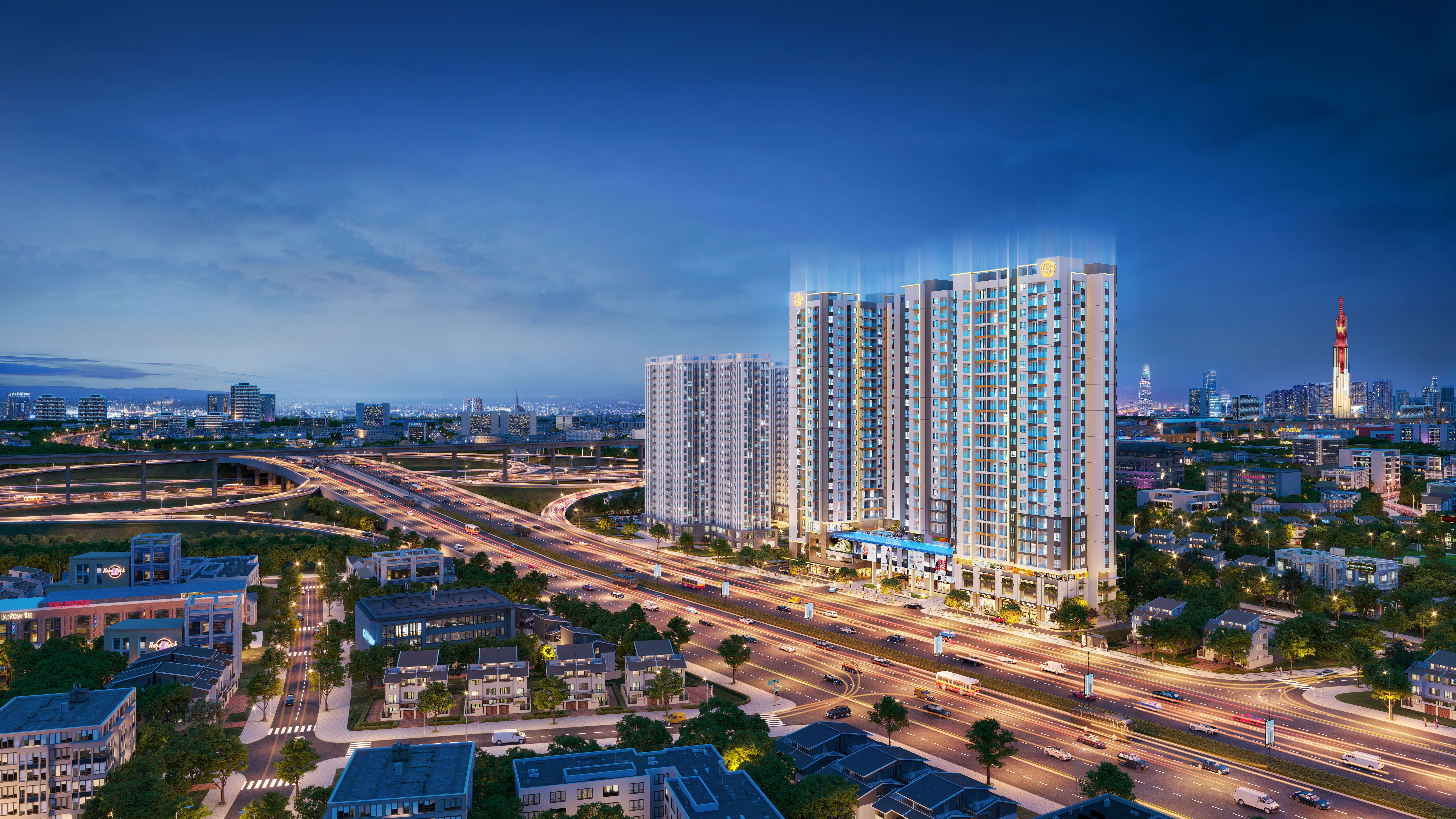 Moonlight Avenue sở hữu tầm nh&igrave;n th&ocirc;ng tho&aacute;ng, hướng về trung t&acirc;m Tp.HCM v&agrave; th&agrave;nh phố Thủ Đức