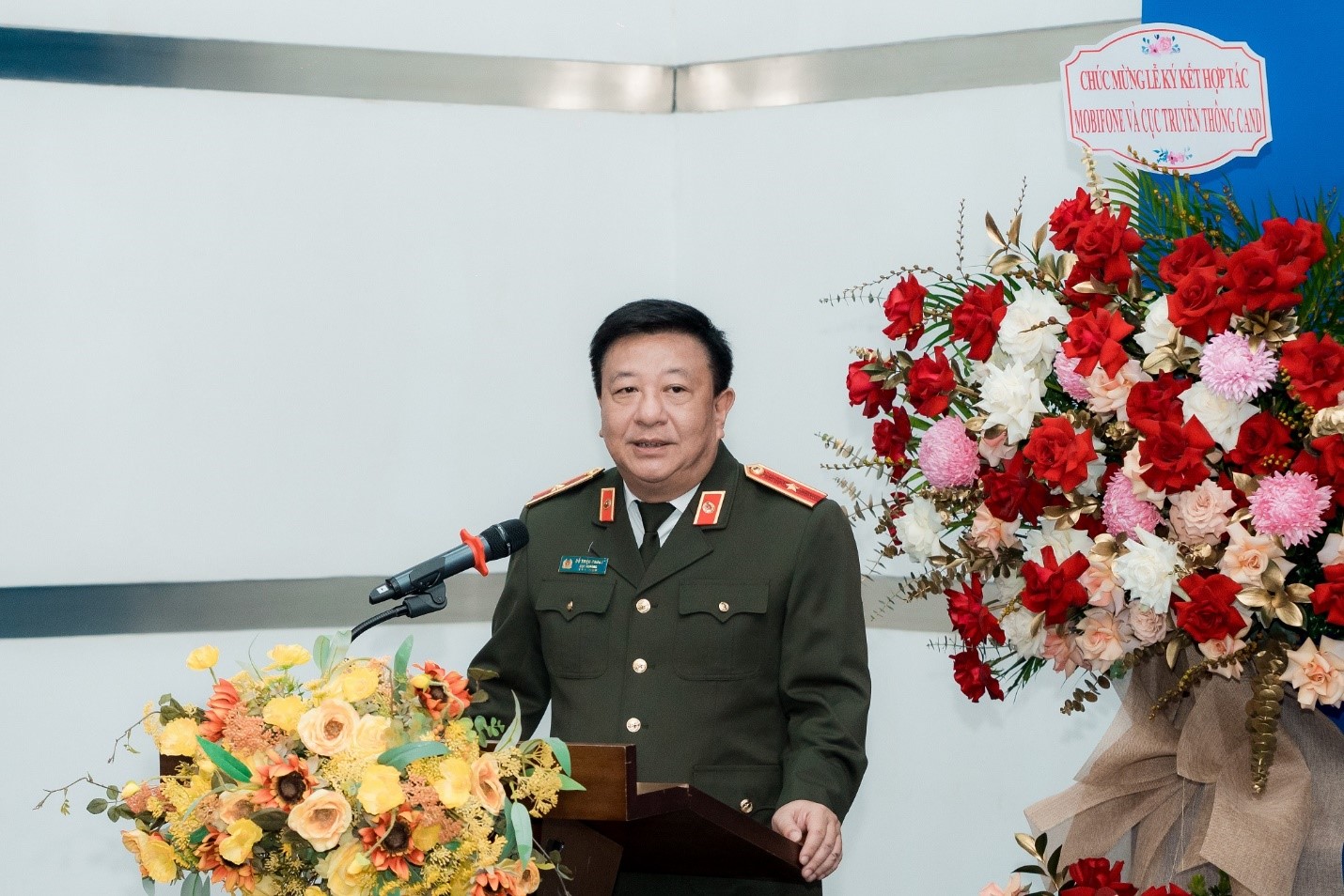 Thiếu tướng Đỗ Triệu Phong - Cục trưởng Cục Truyền thông Công an Nhân dân phát biểu tại sự kiện.