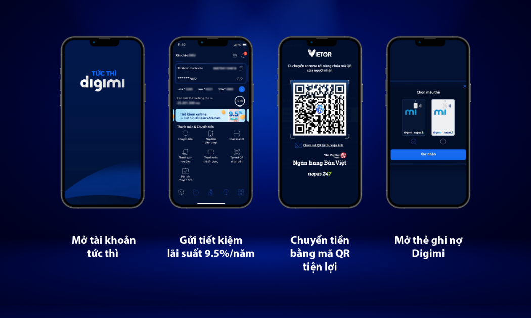 Rất nhiều tiện ích và ưu đãi từ ngân hàng số Digimi dành cho người dùng.