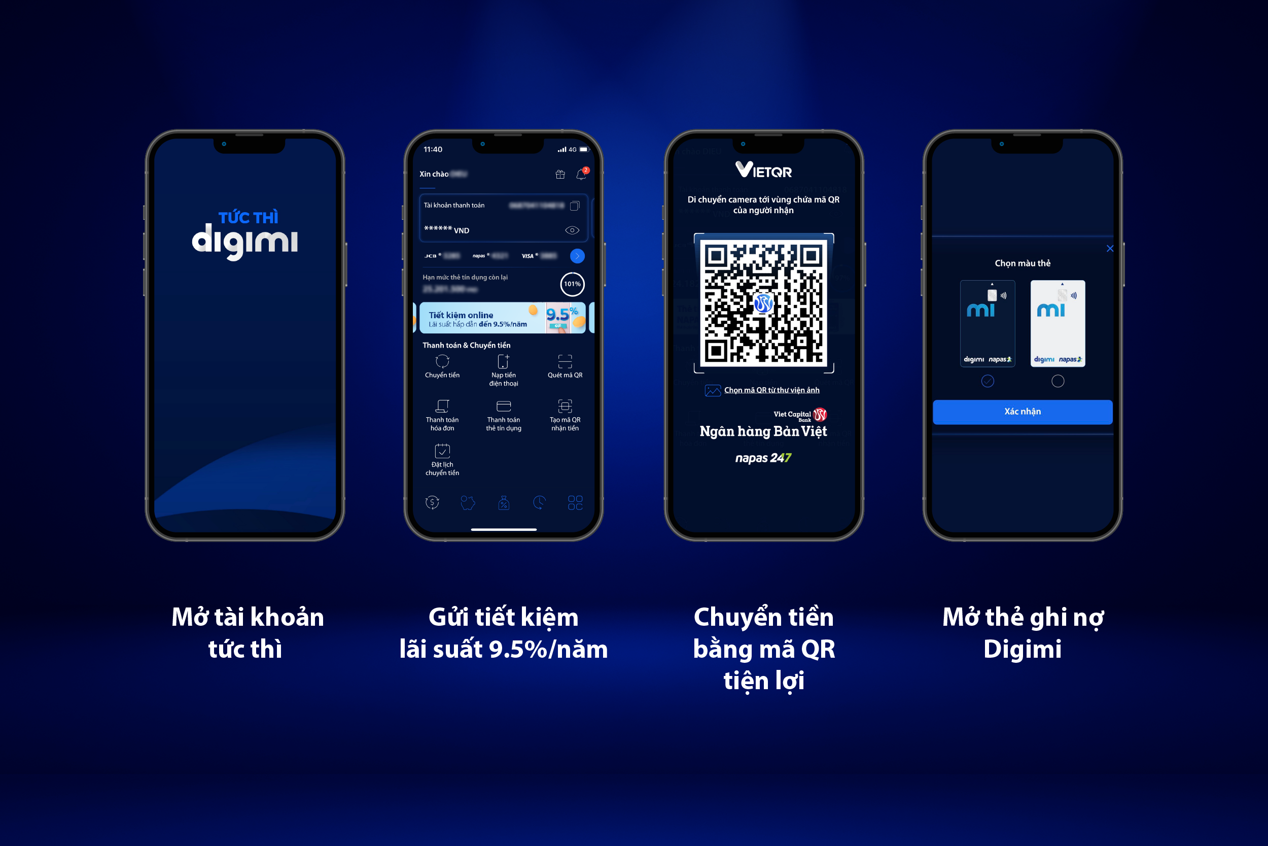 Rất nhiều tiện ích và ưu đãi từ ngân hàng số Digimi dành cho người dùng.