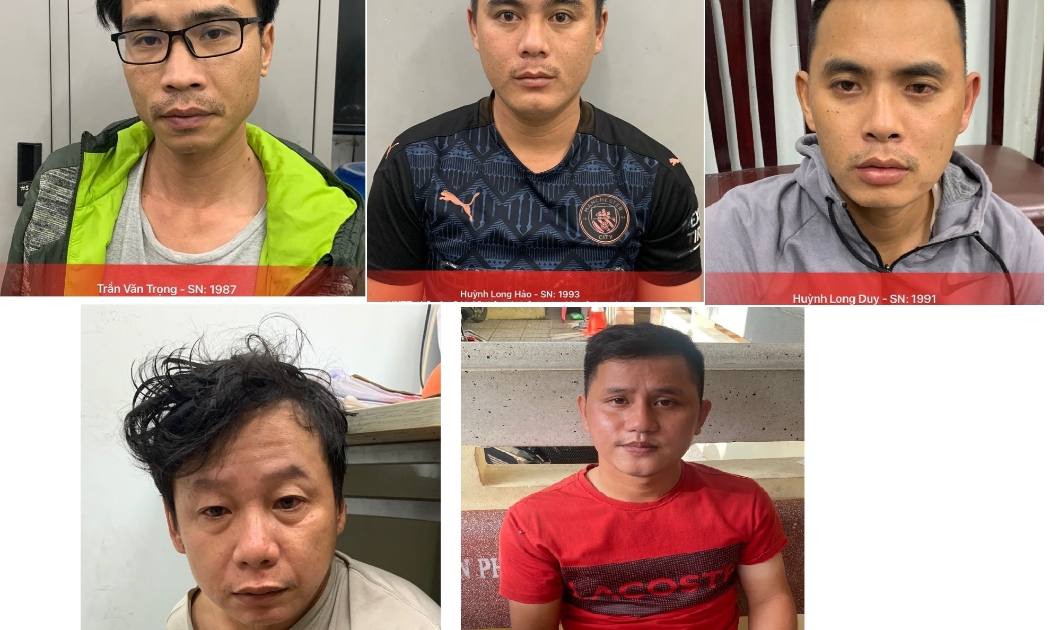 Các đối tượng bị bắt. Ảnh: Công an TPHCM.