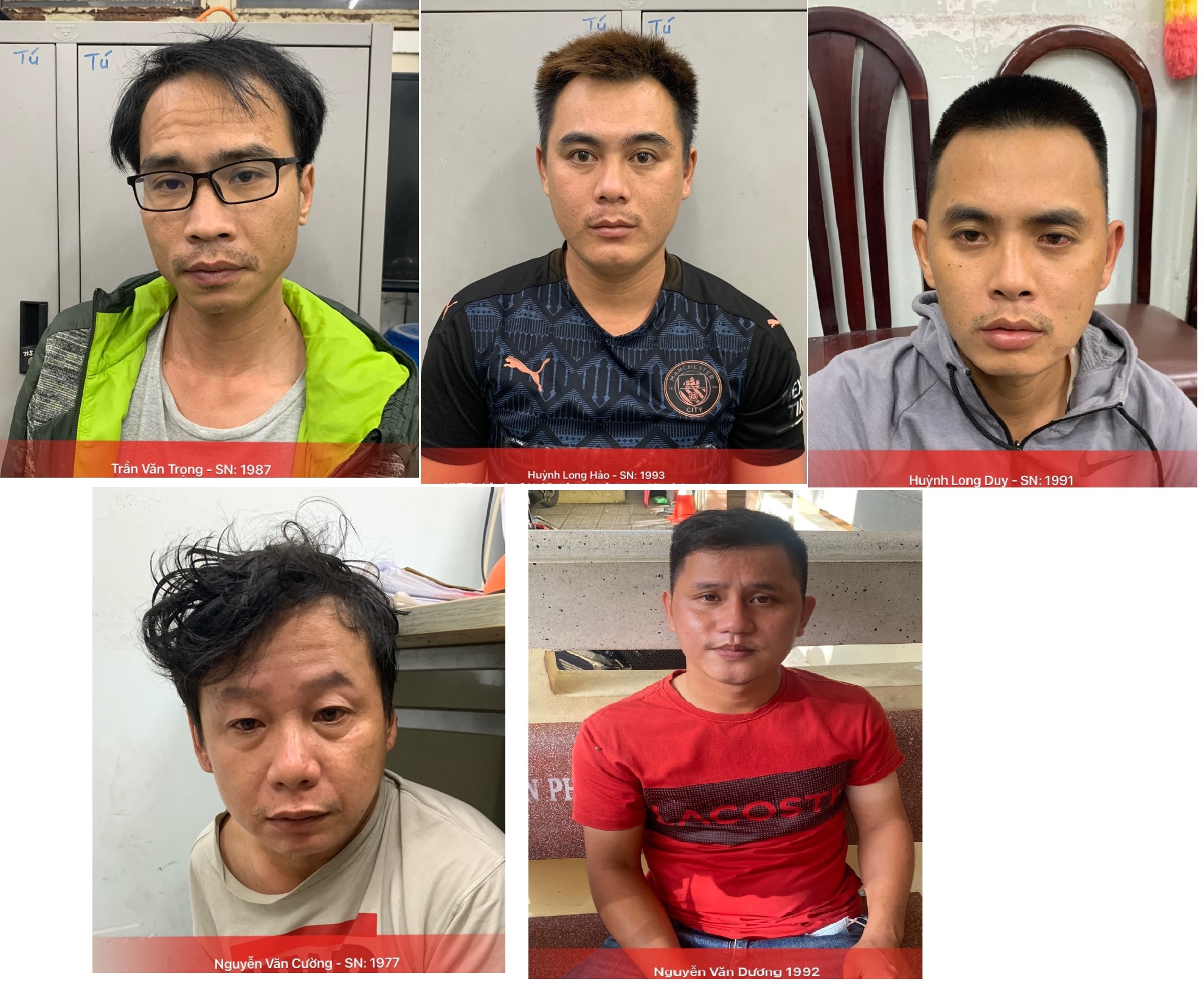 Các đối tượng bị bắt. Ảnh: Công an TPHCM.