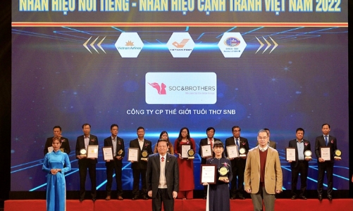 Soc&Brothers đạt chứng nhận “Nhãn hiệu nổi tiếng - Nhãn hiệu cạnh tranh Việt Nam 2022”