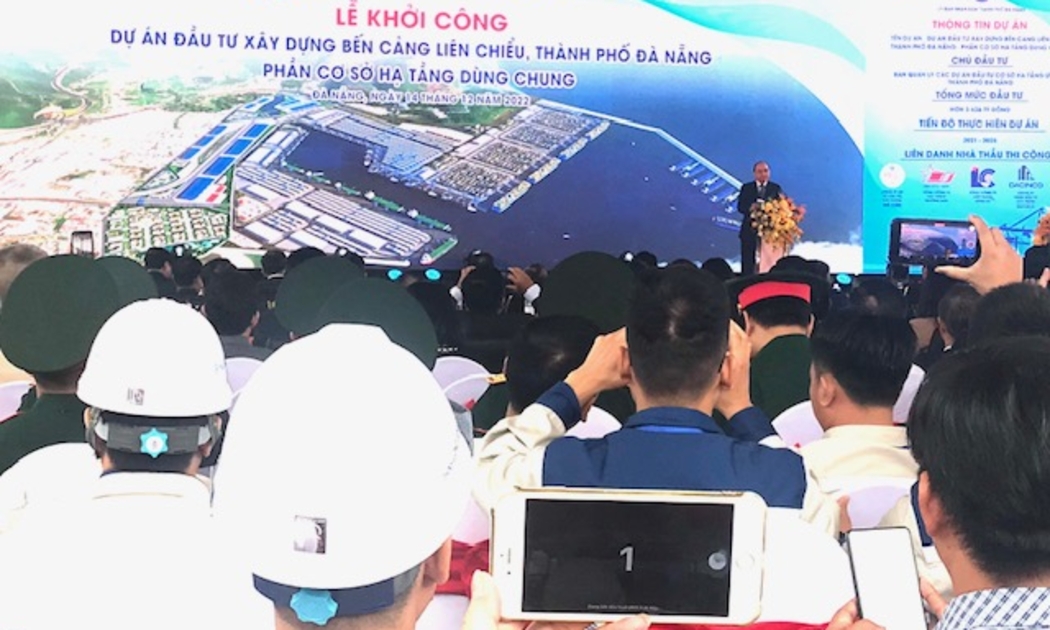 Chủ tịch nước Nguyễn Xuân Phúc phát biểu tại Lễ khởi công xây dựng cảng Liên Chiểu-Phần cơ sở hạ tầng dùng chung