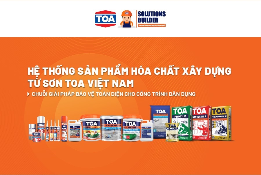 Hệ thống sản phẩm TOA Ho&aacute; chất x&acirc;y dựng từ Sơn TOA Việt Nam.