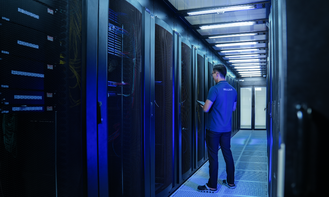 Bên trong VNG Data Center tọa lạc khu chế xuất Tân Thuận TP.HCM.