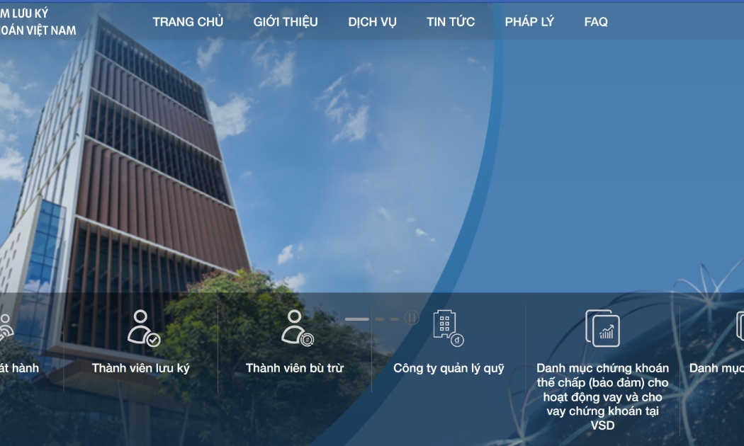 Trang web của Trung tâm Lưu ký Chứng khoán Việt Nam.