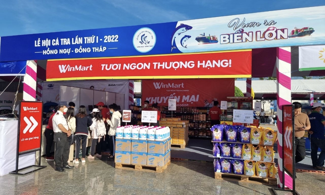 Gian hàng WinCommerce tại Lễ hội cá tra 2022.