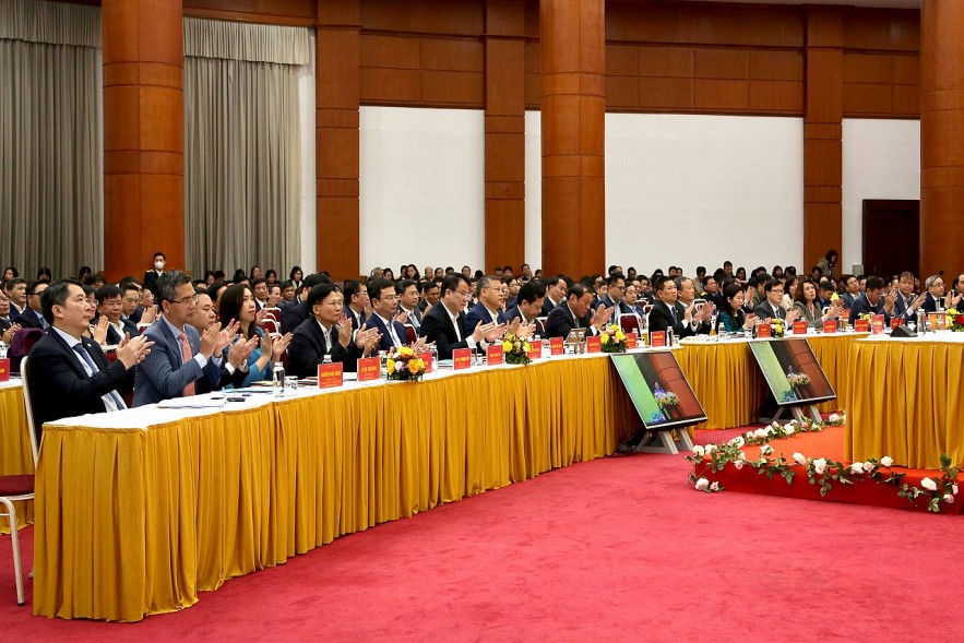 Hội nghị tổng kết công tác năm 2022 và triển khai nhiệm vụ năm 2023 tại điểm cầu Bộ Tài chính. Ảnh: Đức Minh.