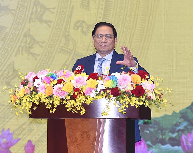 Prime Minister Pham Minh Chinh speaking at the meeting. Photo: VnEconomy