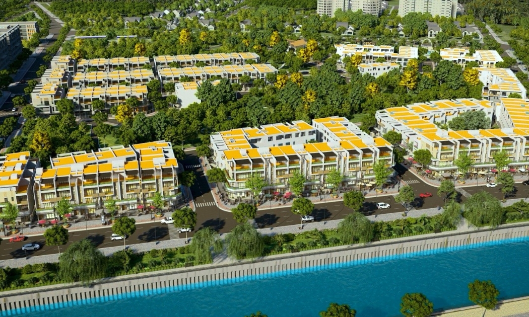 Dãy shophouse tầm nhìn sông độc đáo của dự án BGI Topaz Downtown (Ảnh BGI).