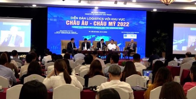 C&aacute;c diễn giả tham dự Diễn đ&agrave;n Logistics khu vực ch&acirc;u &Acirc;u - ch&acirc;u Mỹ 2022&nbsp; đều cho rằng chi ph&iacute; logistics của Việt Nam lu&ocirc;n ở mức rất cao.Ảnh: PC.