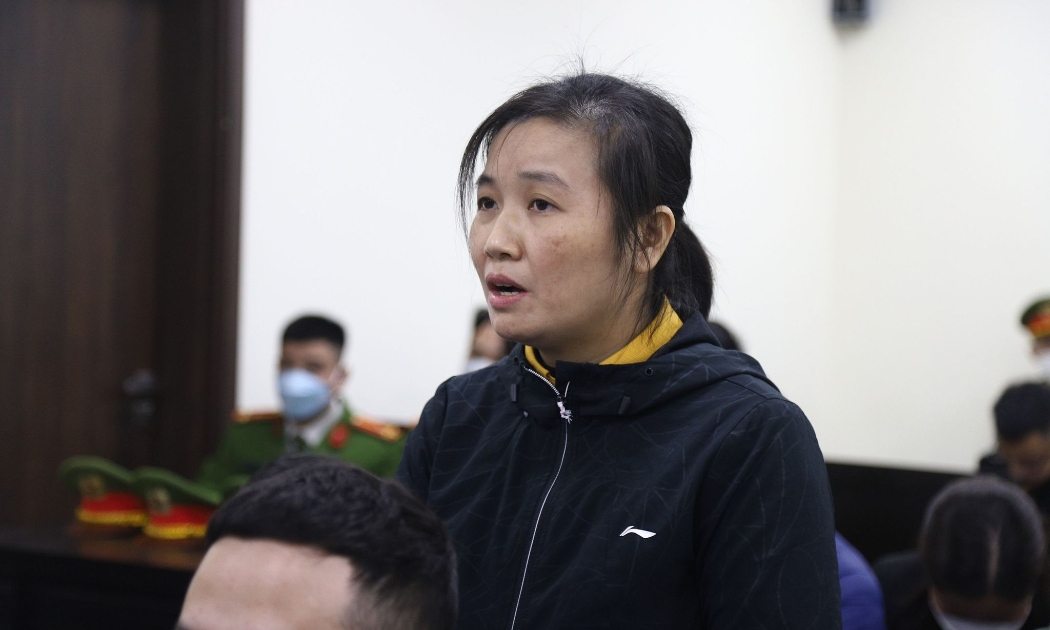 Bị cáo Nguyệt tại tòa. 