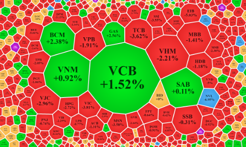 VCB, GAS đỡ không nổi, VN-Index “lặn” xuống sát ngưỡng 1.000 điểm