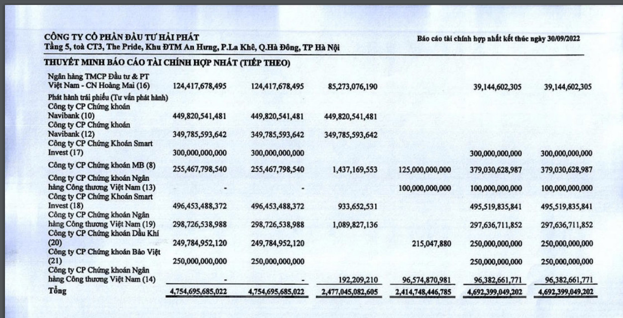 BCTC qu&yacute; 3/2022 của HPX
