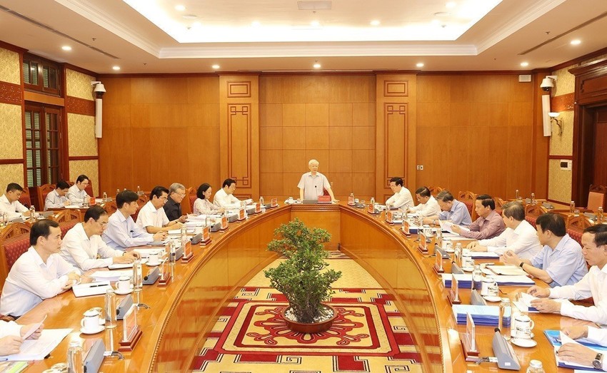 Sáng 18/11, tại Trụ sở Trung ương Đảng, Thường trực Ban Chỉ đạo Trung ương về phòng, chống tham nhũng, tiêu cực tổ chức cuộc họp dưới sự chủ trì của Tổng Bí thư Nguyễn Phú Trọng, Trưởng Ban Chỉ đạo. Ảnh: TTXVN.