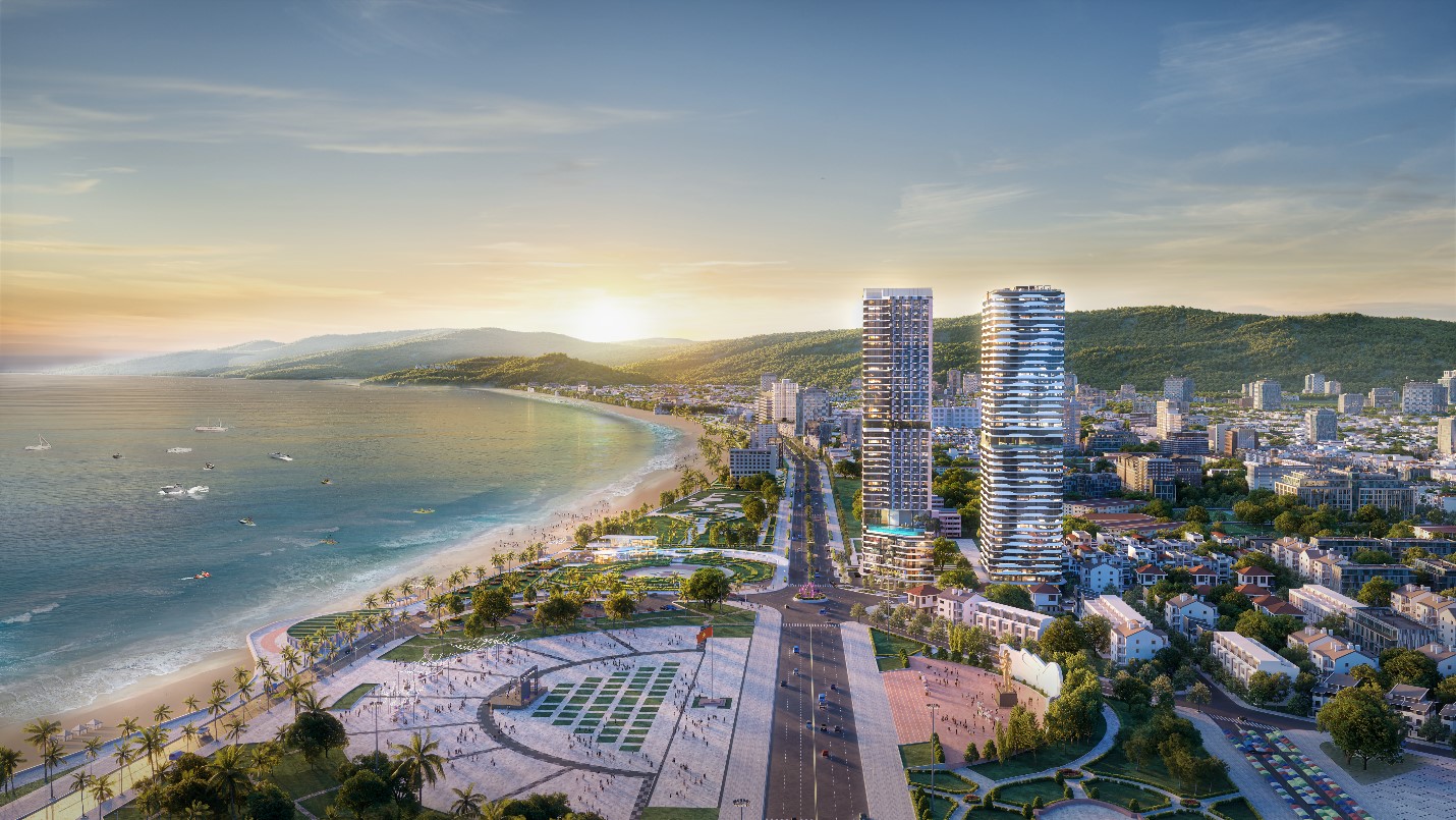 Cadia Quy Nhon tọa lạc tại lõi trung tâm thành phố biển, tiếp giáp quảng trường trung tâm với tầm nhìn trực diện biển.