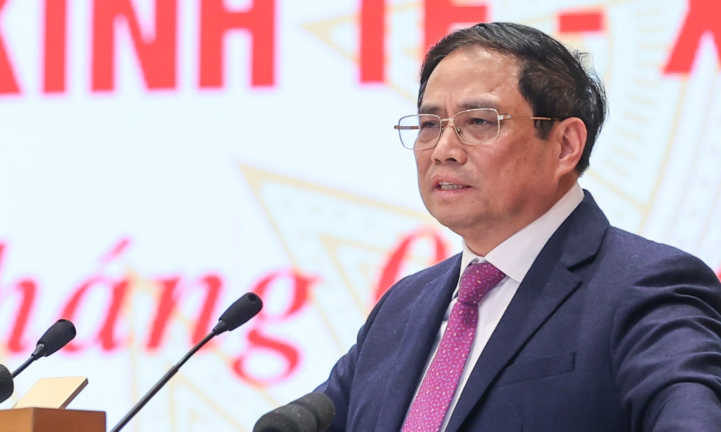 Thủ tướng Phạm Minh Chính phát biểu kết luận hội nghị - Ảnh: VGP