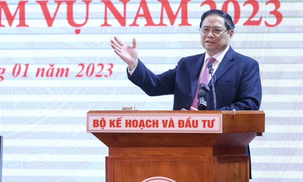 Thủ tướng Phạm Minh Chính đánh giá cao vai trò tham mưu của Bộ Kế hoạch và Đầu tư. Ảnh: VGP.