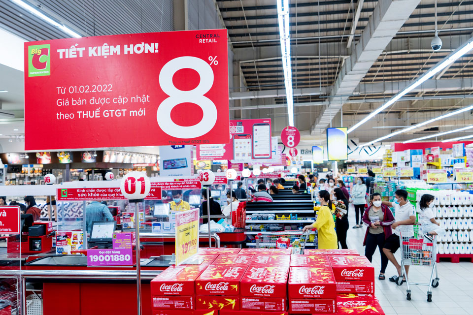 Việc giảm thuế suất thuế giá trị gia tăng xuống 8% năm 2022 có quy mô lớn khoảng 39 nghìn tỷ, được đề xuất kéo dài tới hết năm 2023.
