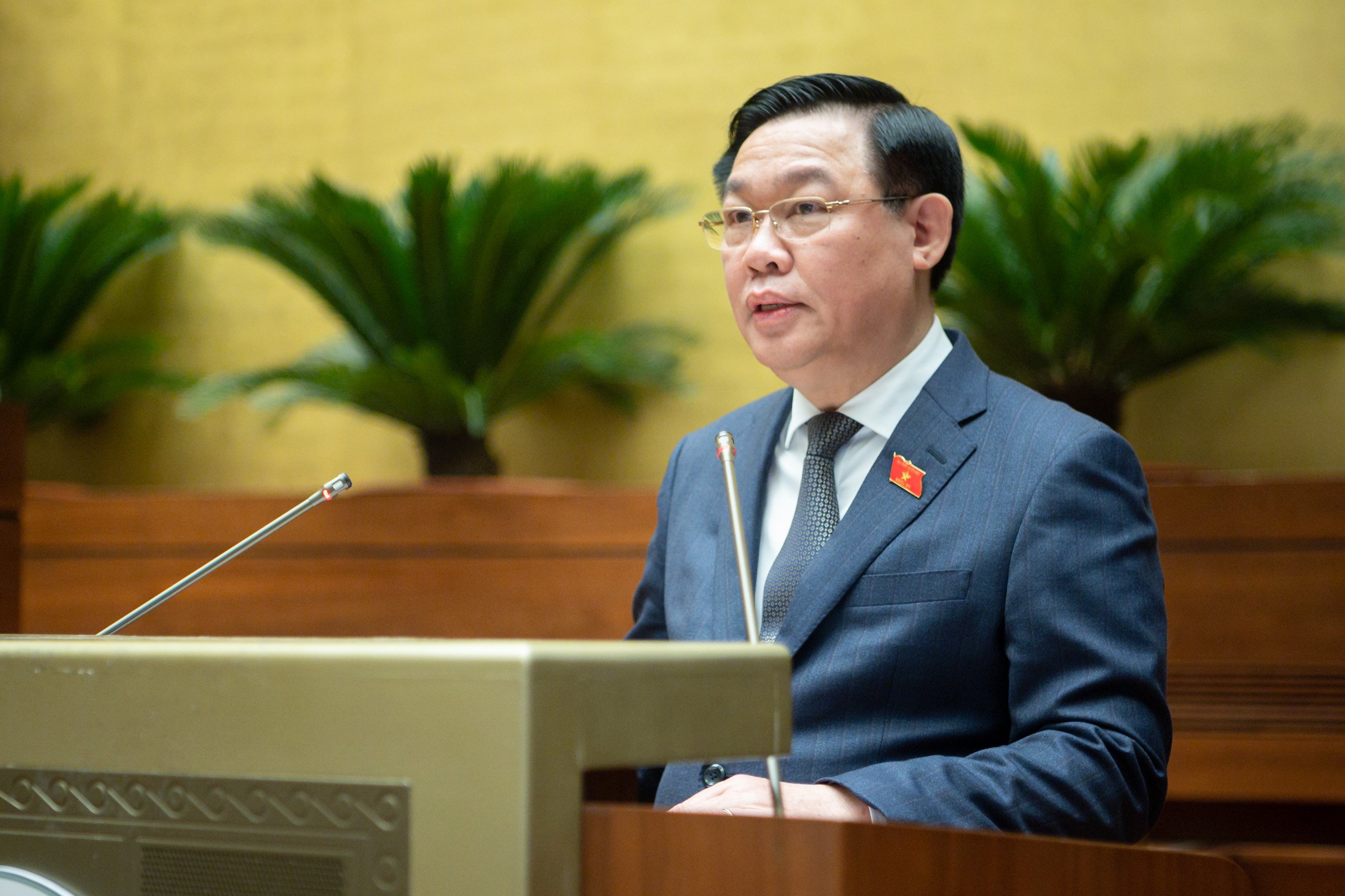 Chủ tịch Quốc hội Vương Đình Huệ phát biểu khai mạc kỳ họp - Ảnh: Quochoi.vn