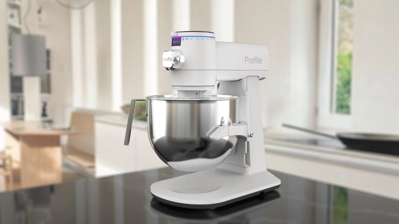 GE Profile - máy trộn bột trang bị cân thông minh giúp định lượng nguyên liệu, nhận diện món ăn.