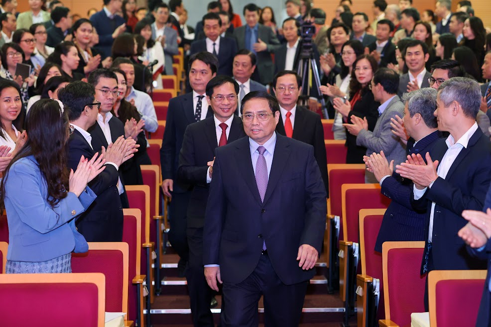 Thủ tướng Chính phủ Phạm Minh Chính dự Hội nghị tổng kết công tác ngành ngoại giao năm 2022, triển khai nhiệm vụ năm 2023 - Ảnh: VGP