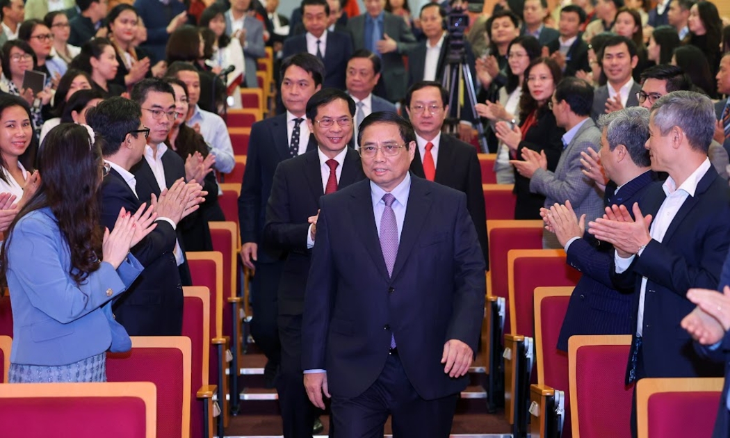 Thủ tướng Chính phủ Phạm Minh Chính dự Hội nghị tổng kết công tác ngành ngoại giao năm 2022, triển khai nhiệm vụ năm 2023 - Ảnh: VGP