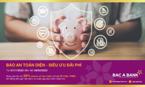 Gửi tiết kiệm tại Bac A Bank - Khách hàng được bảo an toàn diện, nhận thêm siêu ưu đãi phí