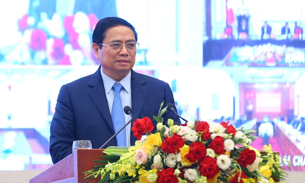 Thủ tướng Chính phủ Phạm Minh Chính phát biểu tại hội nghị. Ảnh - Tống Giáp.  