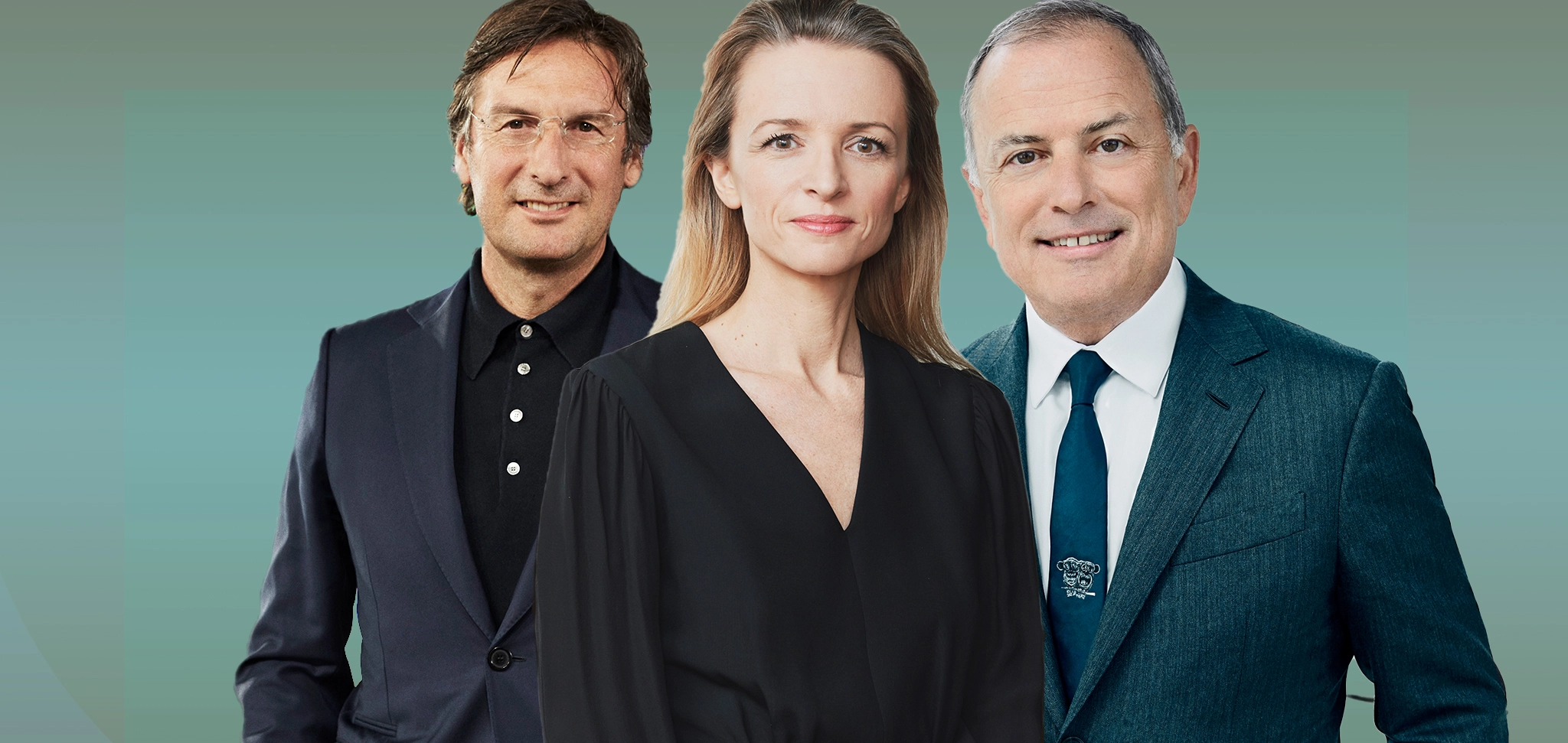 Từ tr&agrave;i qua phải: &ocirc;ng Pietro Beccari, c&ocirc; Delphine Arnault v&agrave; &ocirc;ng Michael Burke.