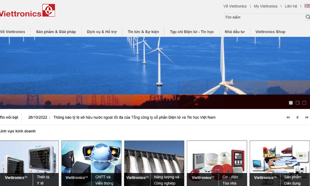 Trang web của Viettronics.
