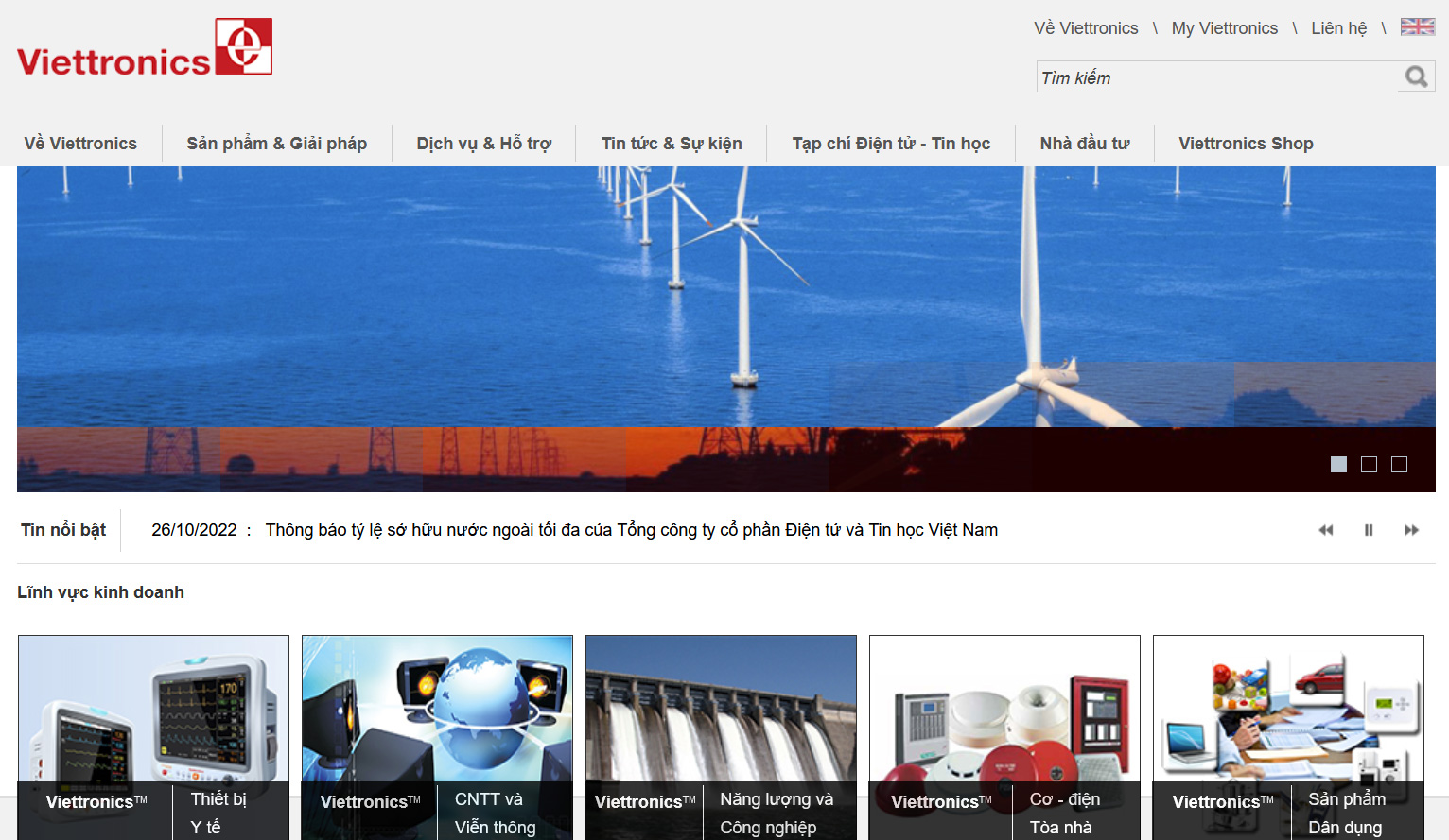 Trang web của Viettronics.