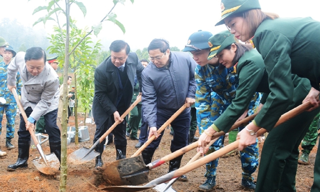Thủ tướng Phạm Minh Chính tham gia trồng cây tại Ba Vì ngày 27/1