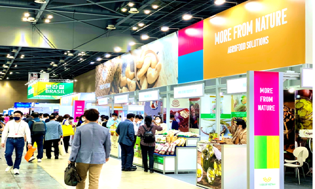 Khu gian hàng Việt Nam tại Triển lãm Seoul Food 2022.