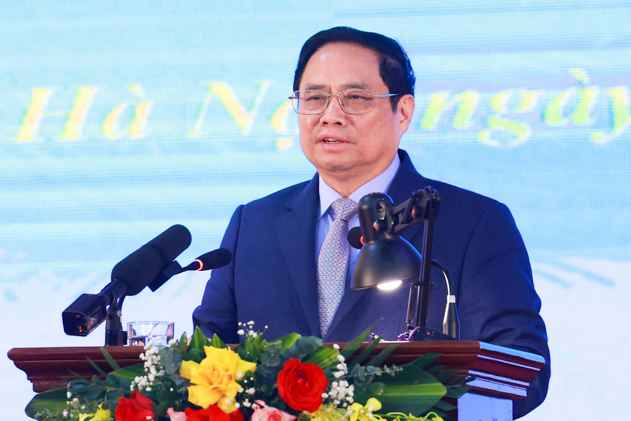 Thủ tướng Chính phủ Phạm Minh Chính phát biểu tại hội nghị. Ảnh - Hải Nguyễn. 