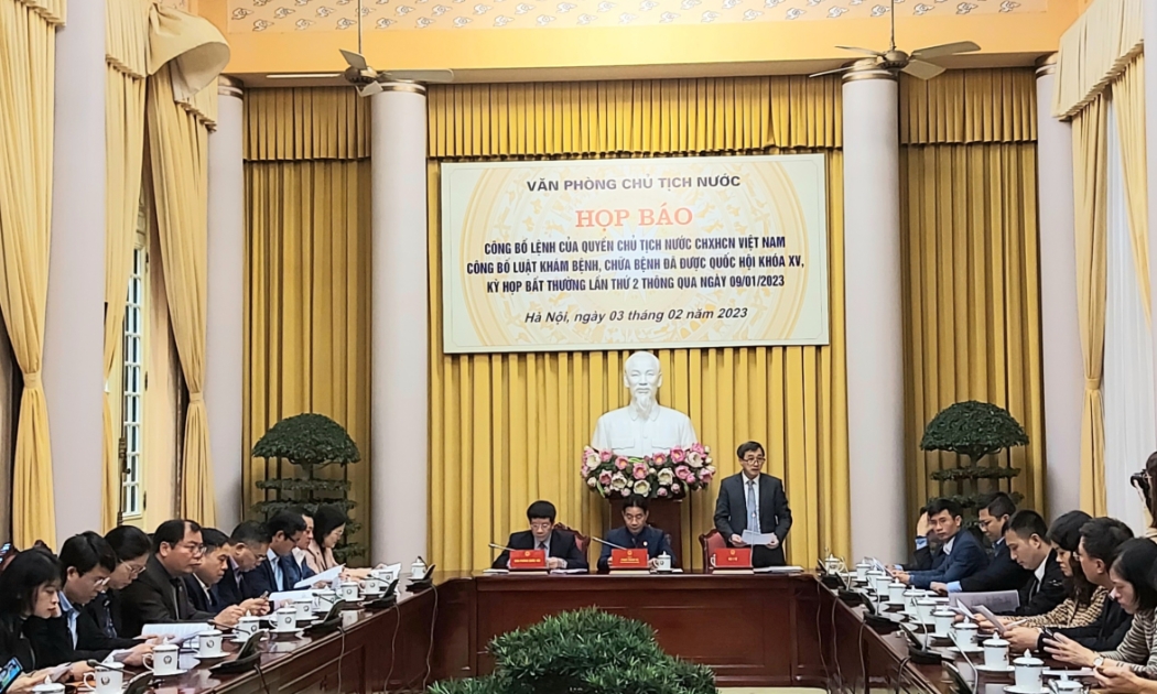 Quang cảnh buổi họp báo sáng 3/2.