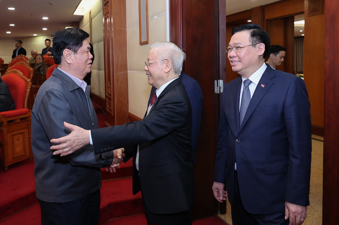 Tổng B&iacute; thư Nguyễn Ph&uacute; Trọng v&agrave; c&aacute;c đại biểu dự Hội nghị - Ảnh: VGP.