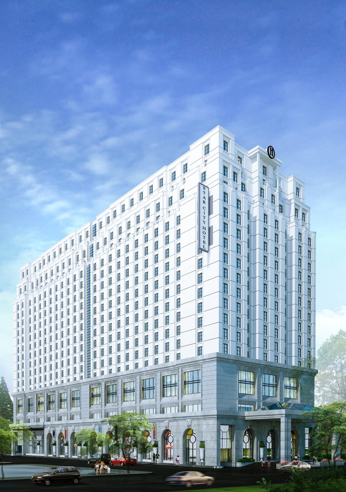 Phối cảnh dự án 25 Trần Khánh Dư, Hoàn Kiếm, Hà Nội với chức năng trung tâm thương mại, văn phòng, khách sạn căn hộ.