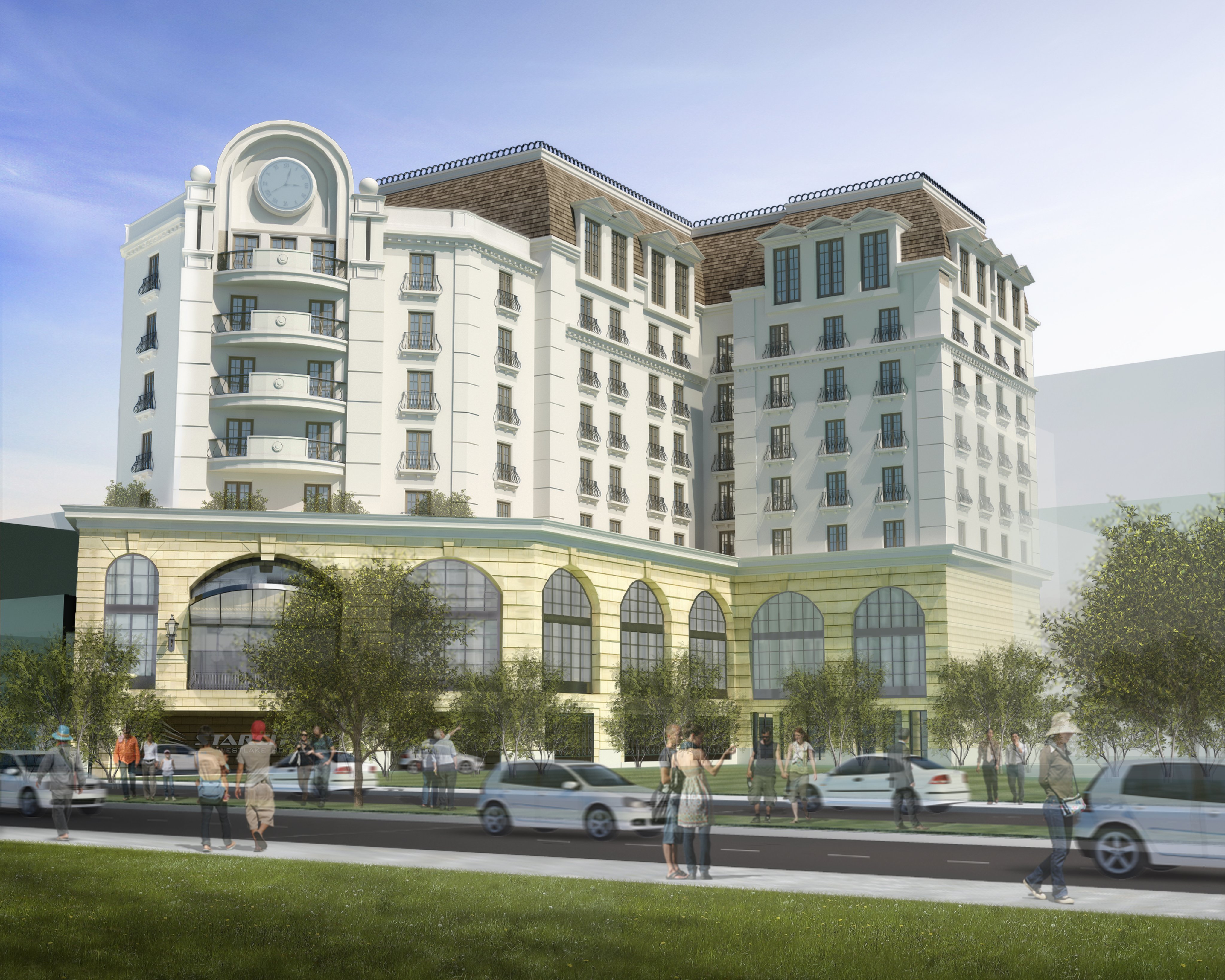 Phối cảnh Dự án khu phức hợp Sài Gòn Airport Plaza, TP.HCM và dự án StarCity Westlake Hotel số 10 Trấn Vũ, Ba Đình, Hà Nội.