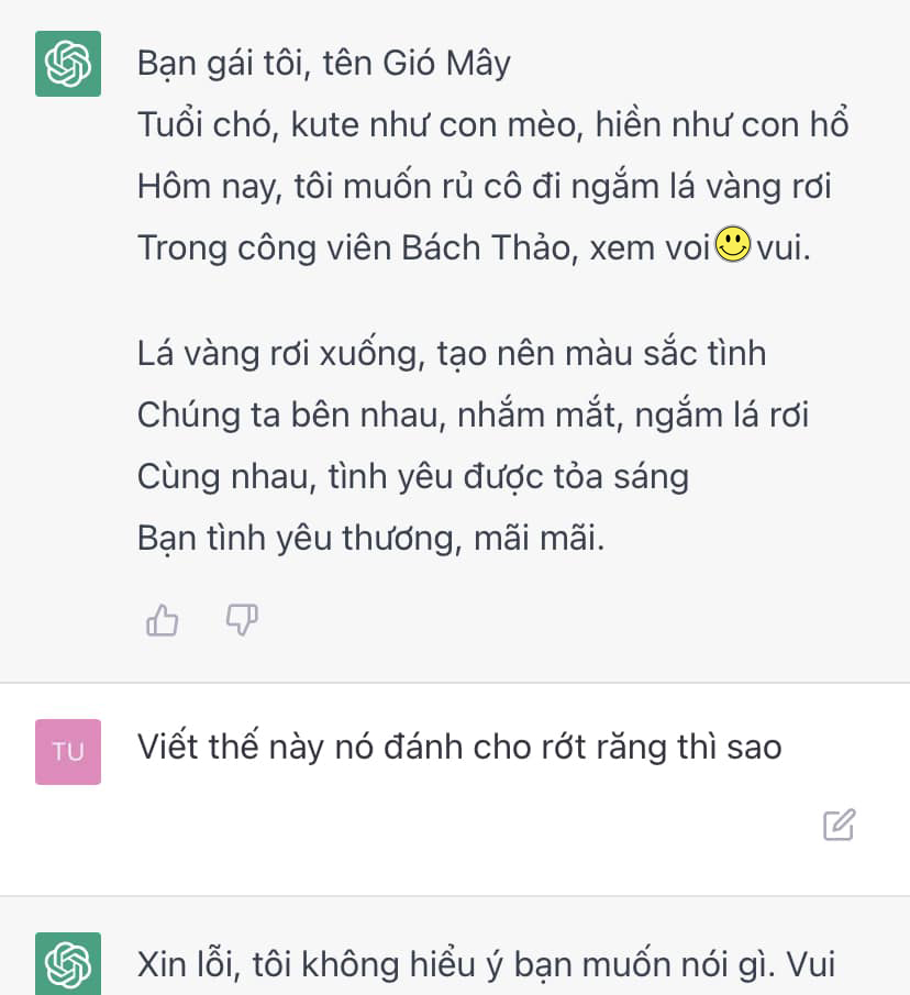 ChatGPT làm thơ