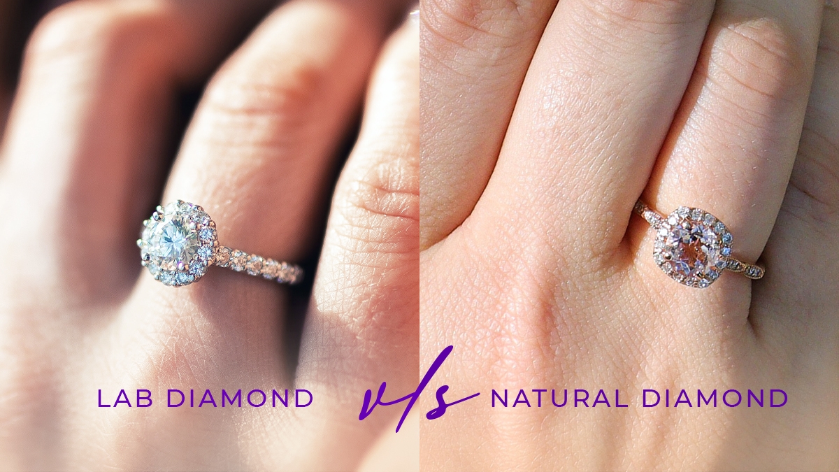 Kim cương nh&acirc;n tạo (tr&aacute;i) v&agrave; kim cương tự nhi&ecirc;n giống nhau&nbsp;về mọi mặt, ngoại trừ nguồn gốc của ch&uacute;ng.&nbsp;