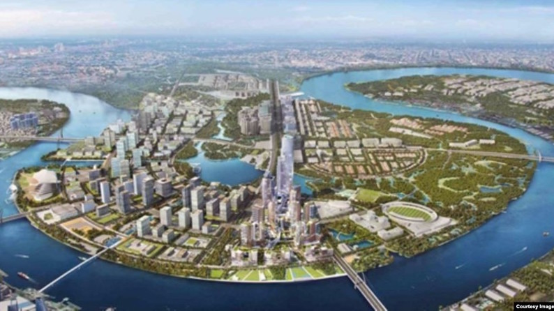 Bán đảo Thủ Thiêm với Khu đô thị mới Thủ Thiêm, là trung tâm của Thủ Đức và TP.HCM.