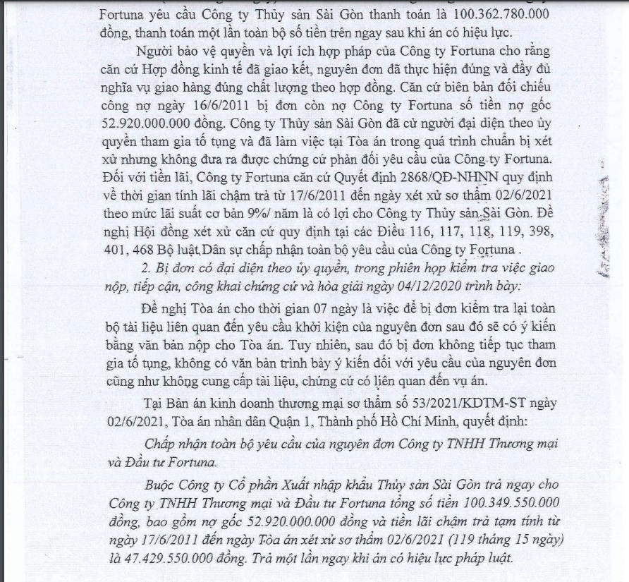 Bản án của SSN.