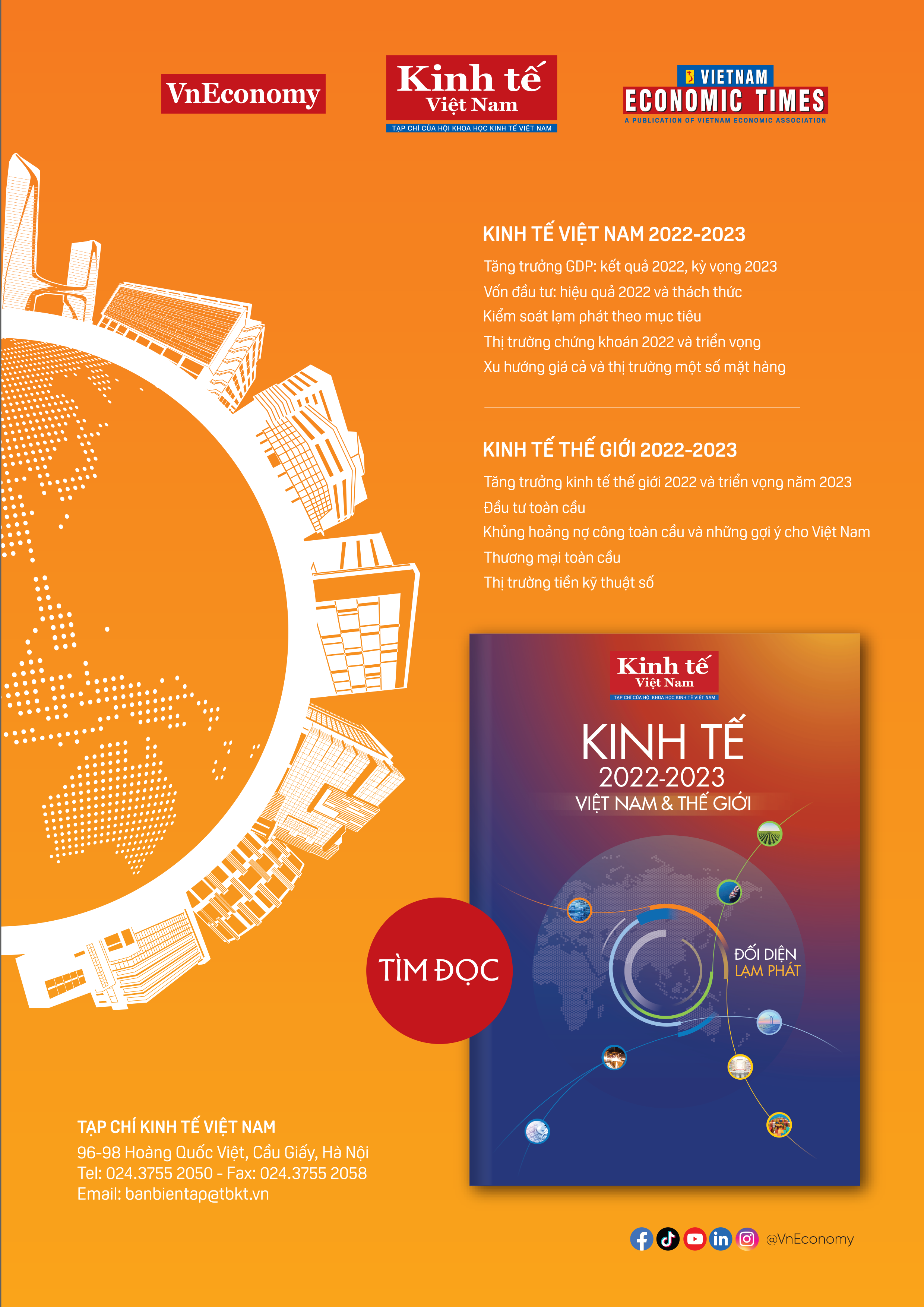 Kinh tế 2022-2023: Việt Nam v&agrave; Thế giới do Tạp ch&iacute; Kinh tế Việt Nam/VnEconomy ph&aacute;t h&agrave;nh ng&agrave;y 20 th&aacute;ng 2 năm 2023.