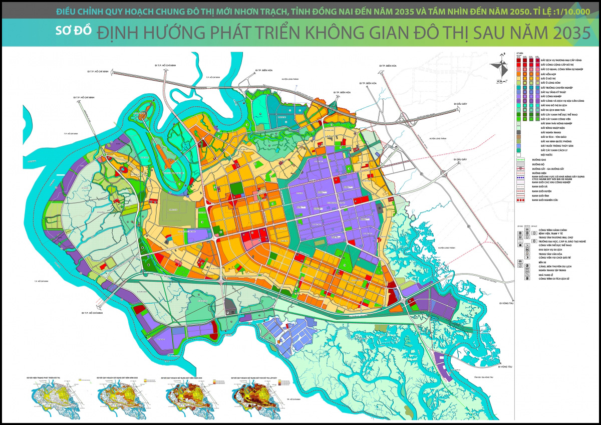 Bản đồ quy hoạch huyện Nhơn Trạch đến năm 2030, tầm nhìn 2050.