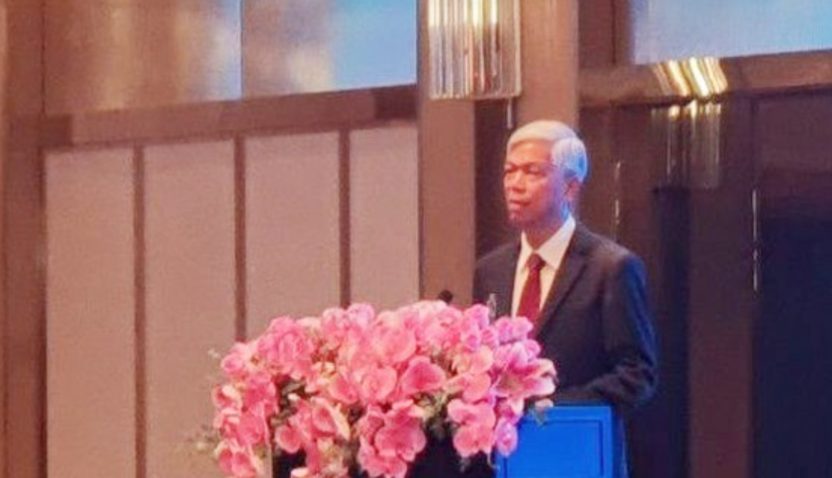 Ông Võ Văn Hoan, Phó Chủ tịch UBND TP.HCM, tại hội nghị xúc tiến “Cảng Thương mại tự do tỉnh Hải Nam, Trung Quốc”.